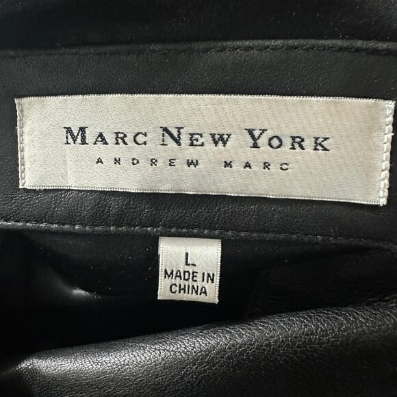 Marc New York Women's/Men's Medium Length Leather Jacket Black Leather Sz Large - Picture 9 of 9